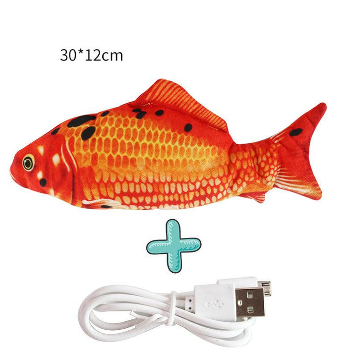Interaktives Zappelfisch Haustierspielzeug mit USB-Funktion. Auch für Katzen mit Katzenminze geeignet.