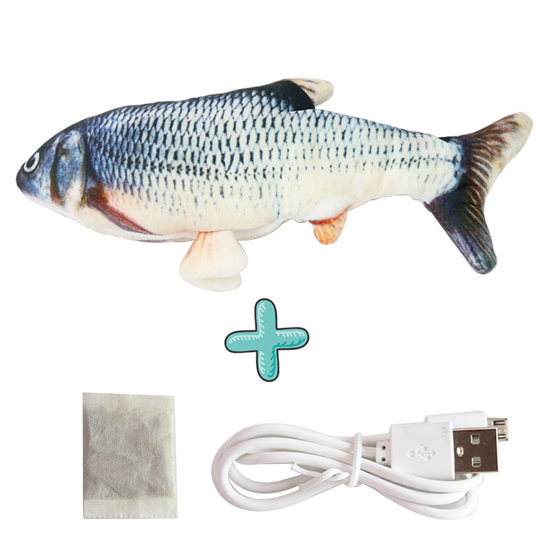 Realistisches Zappelfischspielzeug für Hunde, das sich automatisch bewegt. USB-betrieben, ideal als Haustierspielzeug.