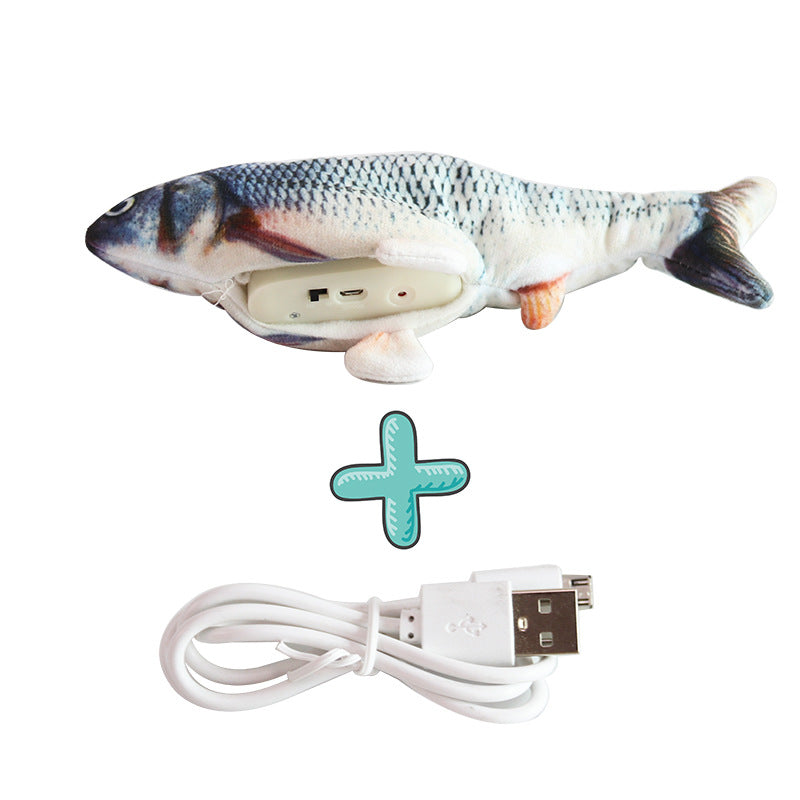 Interaktives Zappelfischspielzeug für Hunde, fördert Spiel & Bewegung. USB-aufladbares Haustier-Zappelfisch.