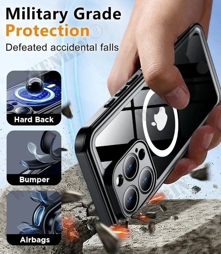 Robuste IP68 iPhone Tauch- und Schwimmhülle, bietet zuverlässigen Vollschutz unter Wasser.