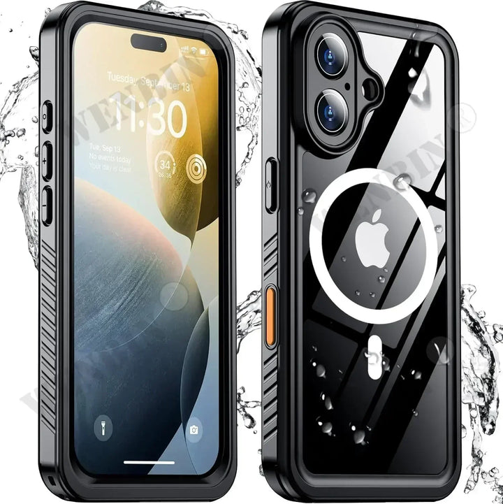 Unisex IP68 wasserdichte iPhone Schutzhülle mit Magnetfunktion und robustem Vollschutz für Outdoor & Tauchen.
