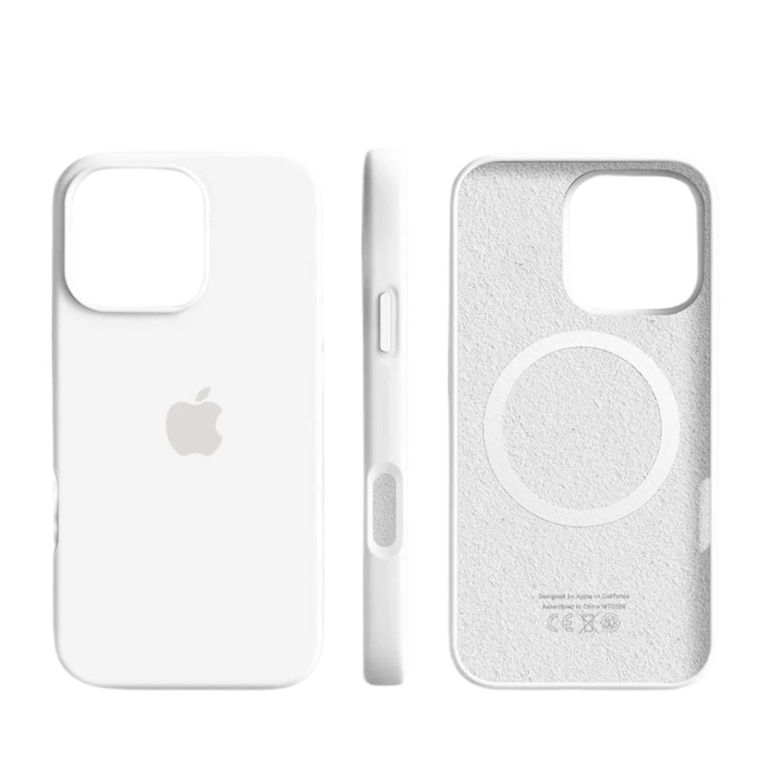 Geschmeidige iPhone MagSafe Silikonhülle. Bietet weichen Schutz, präzise Passform und ist ideal für den Alltag.