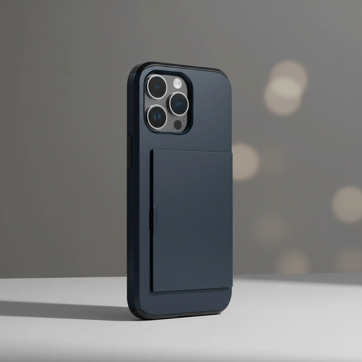 iPhone Schutzhülle CardaShield mit Kartenfach. Stoßfeste, schlanke TPU/Polycarbonat Handyhülle.