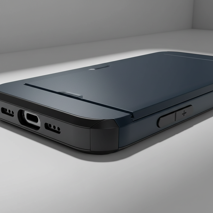 Schlanke iPhone Handyhülle mit praktischem Kartenfach. CardaShield aus stoßfestem TPU/Polycarbonat.