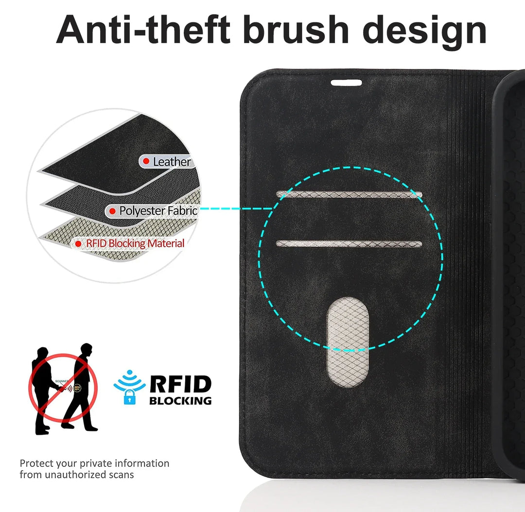 Praktische 2-in-1 iPhone Wallet Hülle mit Kartenfächern, MagSafe & problemloser kabelloser Ladefunktion.