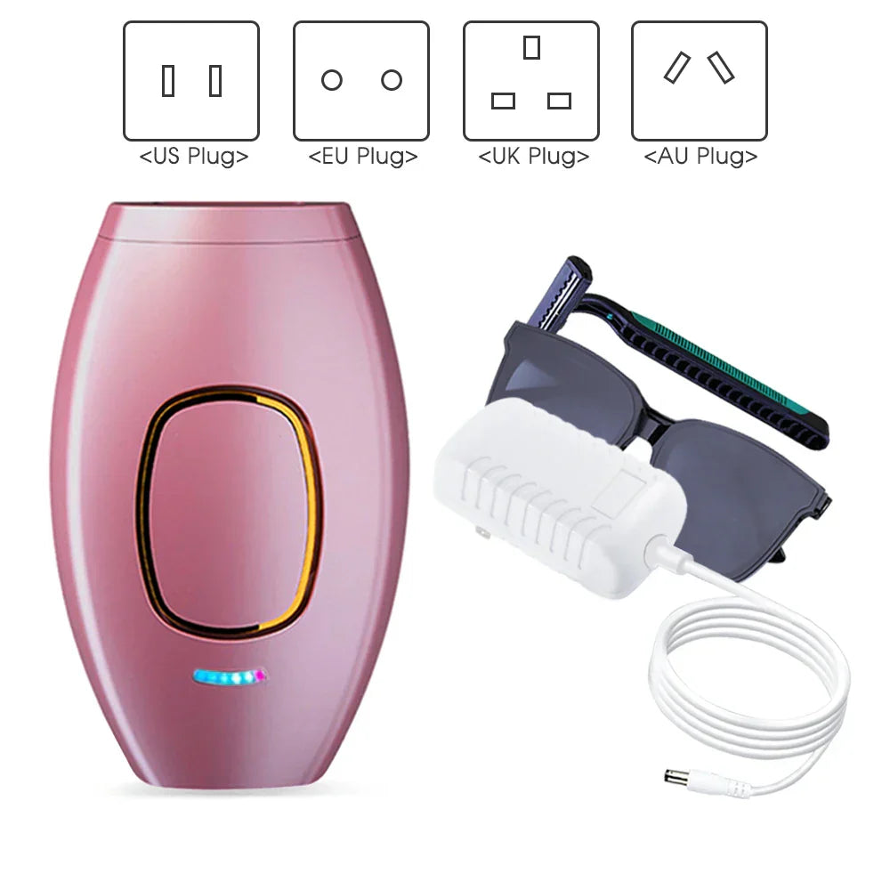 Stylischer IPL Haarentferner für Frauen, weiß, tragbar. Erzielen Sie dauerhafte Haarentfernung & seidig glatte Haut.