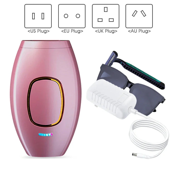 Stylischer IPL Haarentferner für Frauen, weiß, tragbar. Erzielen Sie dauerhafte Haarentfernung & seidig glatte Haut.