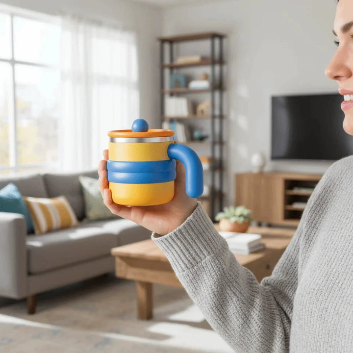 Origineller Isolier-Kaffeebecher mit süßem Design, eine super Geschenkidee für jeden Kaffeeliebhaber.