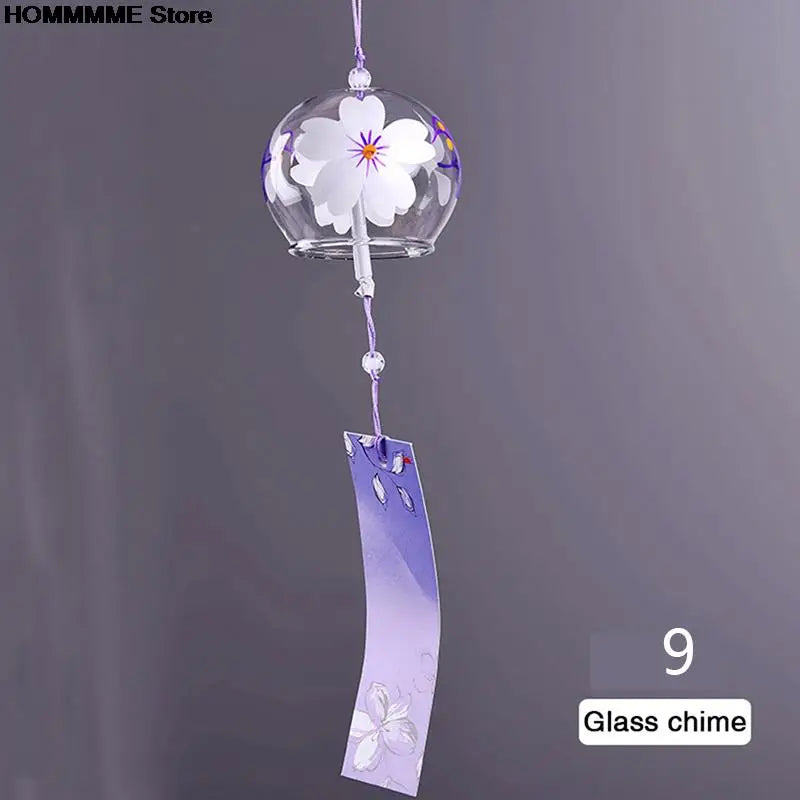 Transparente japanische Glas-Windglocke. Handgefertigt, sanfter Klang. Ideal als Wohnkultur & einzigartige Geschenkidee.