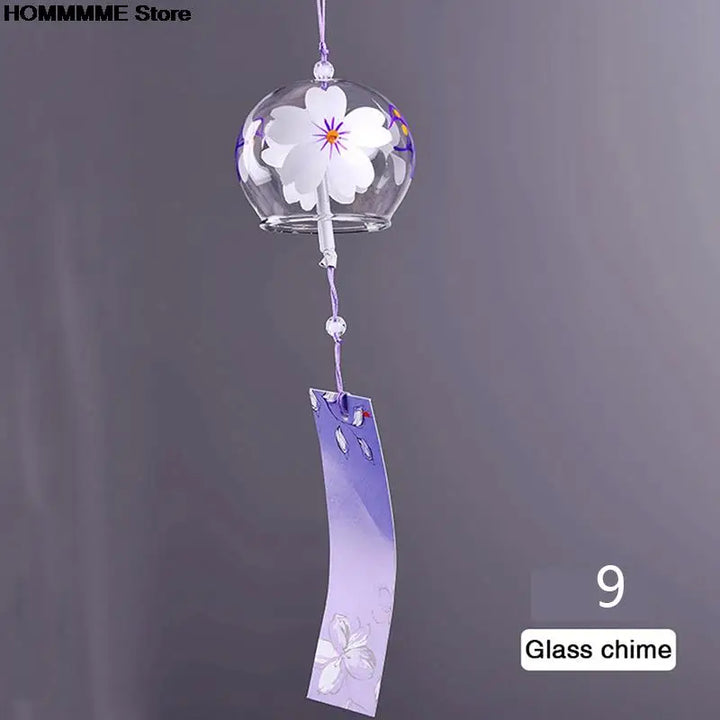 Transparente japanische Glas-Windglocke. Handgefertigt, sanfter Klang. Ideal als Wohnkultur & einzigartige Geschenkidee.
