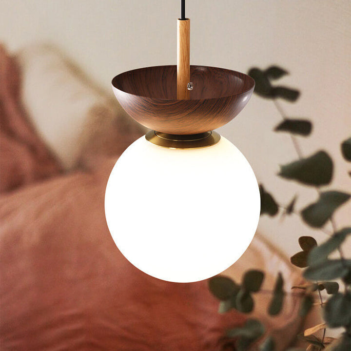 Stilvolle LED-Deckenleuchte Japan-Stil, Walnuss, minimalistisch, perfekte Beleuchtung.