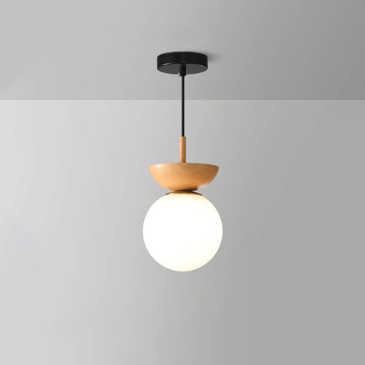 Moderne minimalistische LED Deckenlampe, Walnuss, japanischer Stil, für hellen Flur.