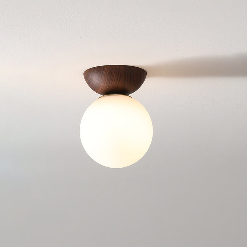 LED Deckenleuchte Walnuss Renji, japanisches Design, warmes Licht für Wohn- und Schlafräume.