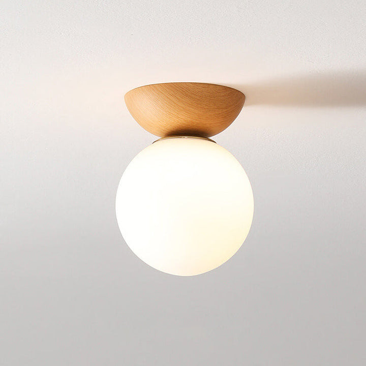 Exklusive japanische LED Deckenleuchte aus Walnuss, minimalistisch, für stilvolles Licht.