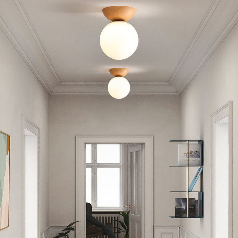 LED-Deckenleuchte Walnuss, japanisch inspiriert, minimalistisch, perfekt für Ambiente.