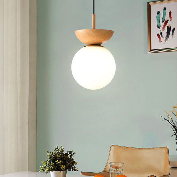 Deckenlampe LED, Walnussholz, minimalistisch-japanischer Stil, helles Licht für Wohnzimmer.