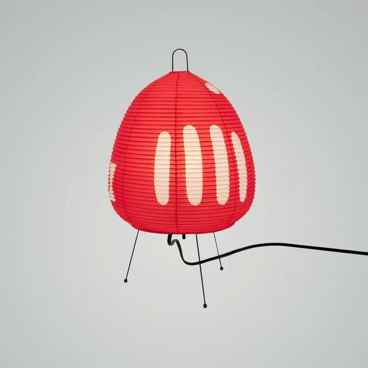 Japanische Reispapier Tischlampe, minimalistisches Design, sanftes LED-Licht für Wohn- & Schlafzimmer.