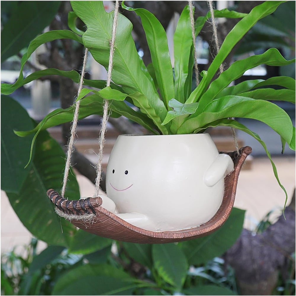 JollyPot Blumentopf im Hängematten-Stil. Einzigartiges, wetterfestes Design für Pflanzen im Haus & Garten.