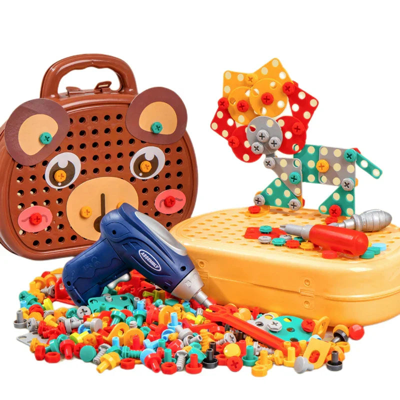 Junior Bohr-Meister-Set für Kinder. Pädagogisches Lernspielzeug zur Förderung von Kreativität & Feinmotorik.