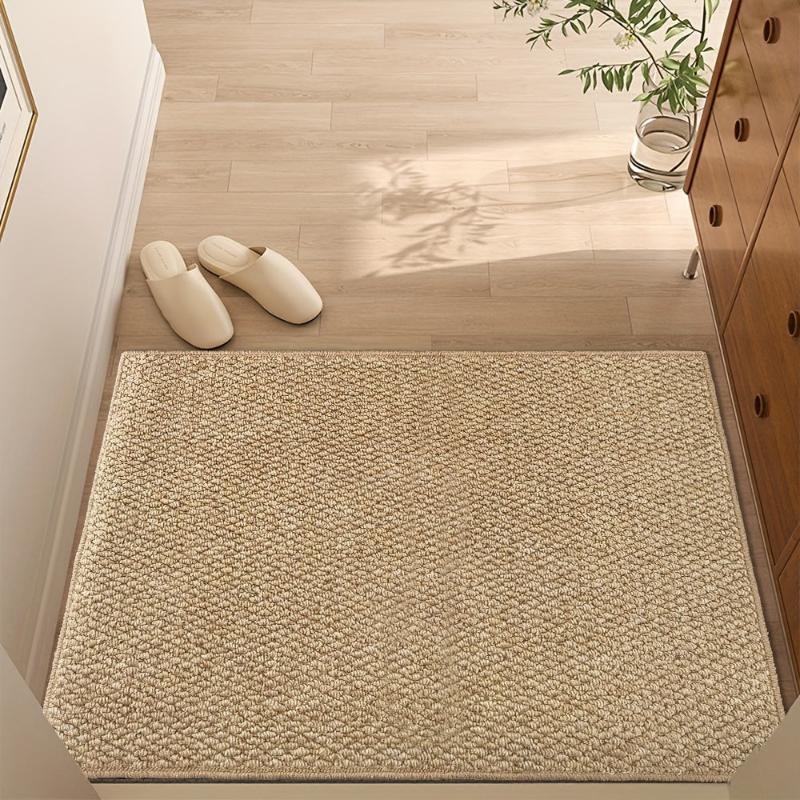 Moderne Fußmatte in Jute-Optik aus Polypropylen, waschbar & rutschfest für stilvolle Eingänge.