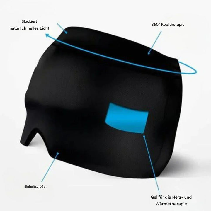 Flexible Gel-Kühl- & Wärmemaske für ganzheitliche Kopf- & Augentherapie. Perfekt bei Migräne & Stress.