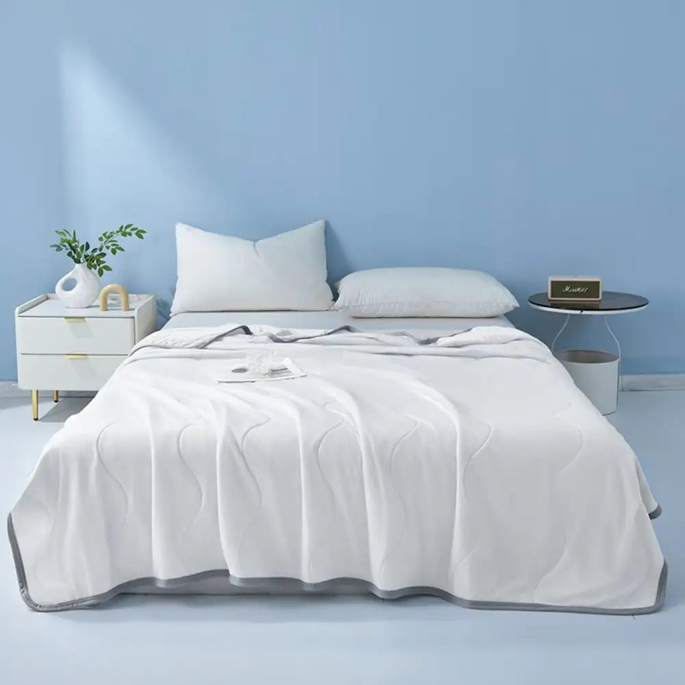 Haustierfreundliche, leichte Eis-Seiden-Decke mit kühlender Welle, ideal für kühleren Schlaf.