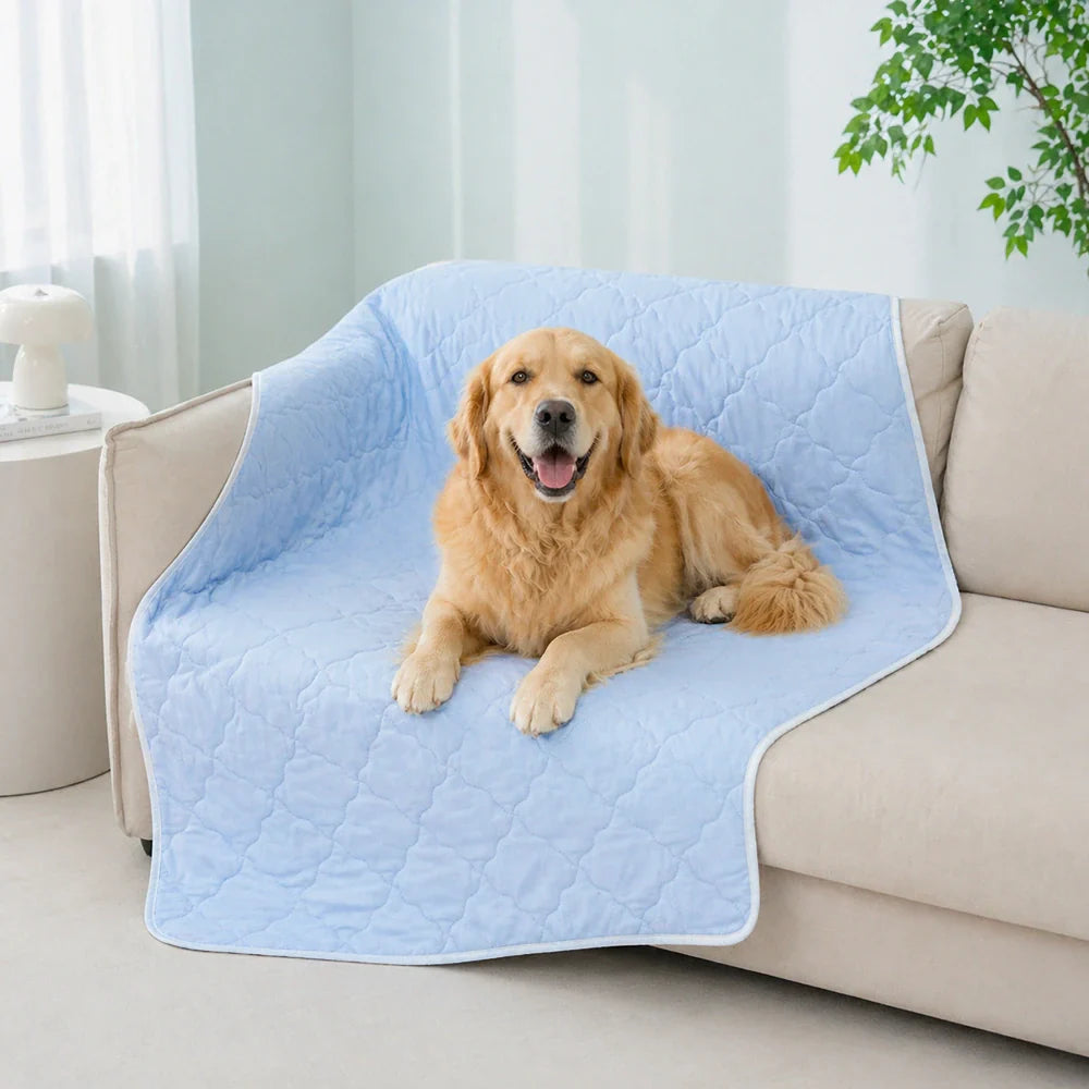 Hundedecke mit Kühlfunktion. Lindert Hitzestress bei Haustieren im Sommer.