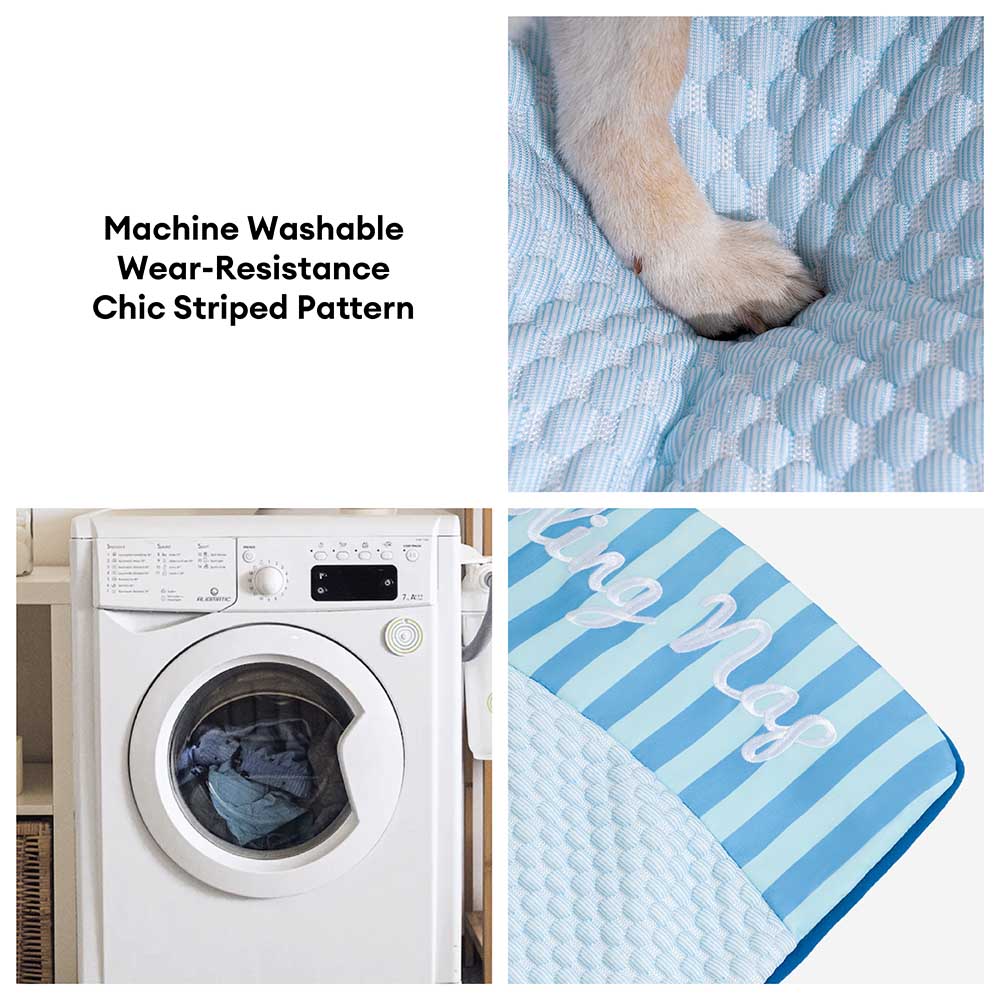 Pflegeleichte Hundematte mit Kühleffekt, rutschfest. Perfekt für unterwegs & Zuhause.