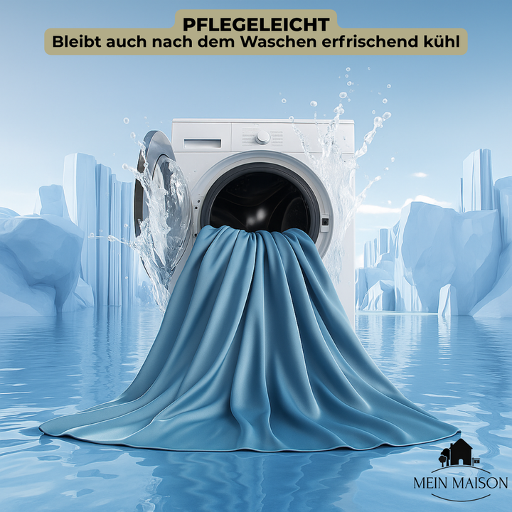 Kühlendes 4-teiliges Set: Sommerdecke aus Eisenseide, atmungsaktiv & schweißfrei.
