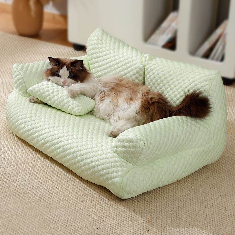 Eisseide-Hundesofa für Welpen und kleine Hunde. Kühlend, atmungsaktiv und maschinenwaschbar.