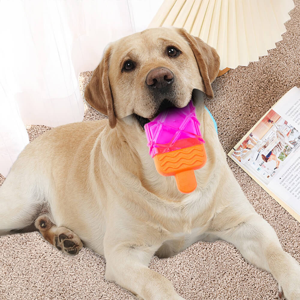 Kühlendes Eis am Stiel Hundespielzeug aus TPR für interaktiven Spaß und Zahnpflege im Sommer.