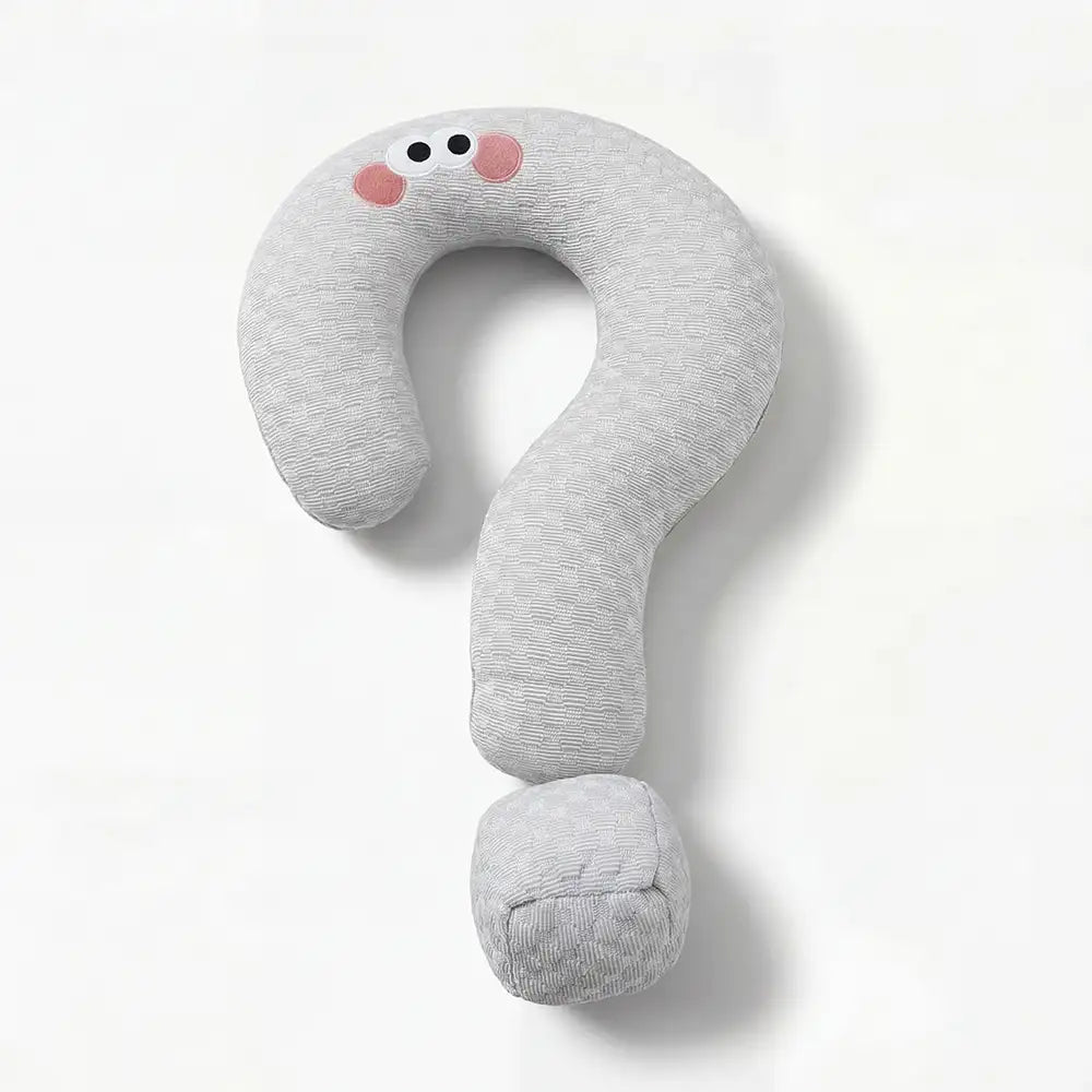 Ergonomisches Eis-Seide Hundekissen, Fragezeichen-Design, kühlend und langlebig, für gesunden Schlaf.
