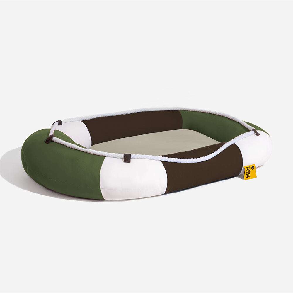 Wasserdichtes Kühlbett mit integriertem Kissen, Bootsdesign, ideal für Hunde & Katzen im Sommer.