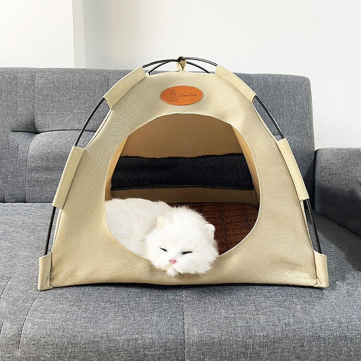 Faltbares Katzenzelt, leicht zu verstauen; perfekter Ruheplatz und kühles Katzenhaus für unterwegs.