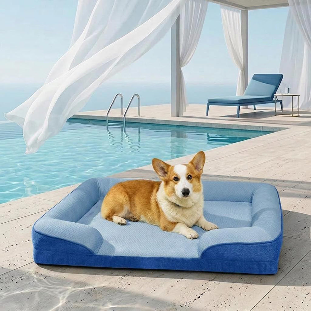Kühlendes orthopädisches Hundesofa XL für große Hunde; waschbares, komfortables Tierbett.