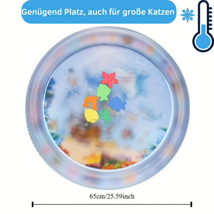 Komfortables Wasserbett für Katzen, das sanfte Unterstützung und angenehme Kühlung bietet.