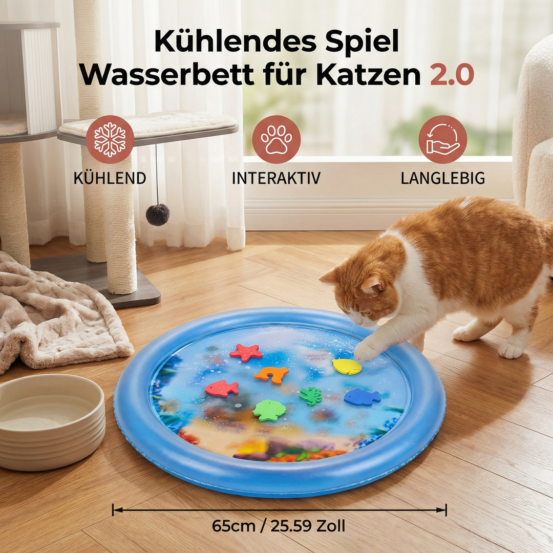 Das kühlende Spiel Wasserbett für Katzen bietet entspannenden Komfort & Erfrischung bei Hitze. Praktisches Katzenspielzeug.