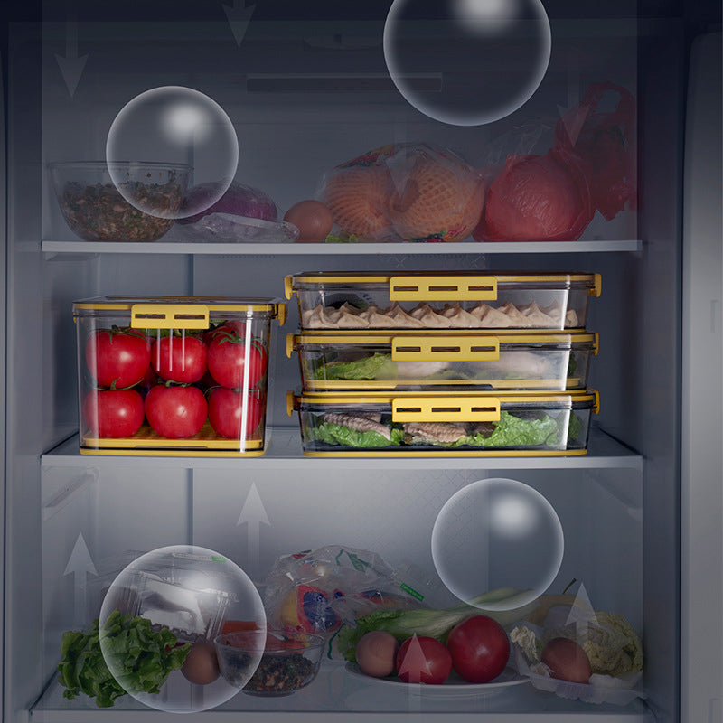 Modularer Kühlschrank-Organizer für effiziente Raumausnutzung & übersichtliche Anordnung.