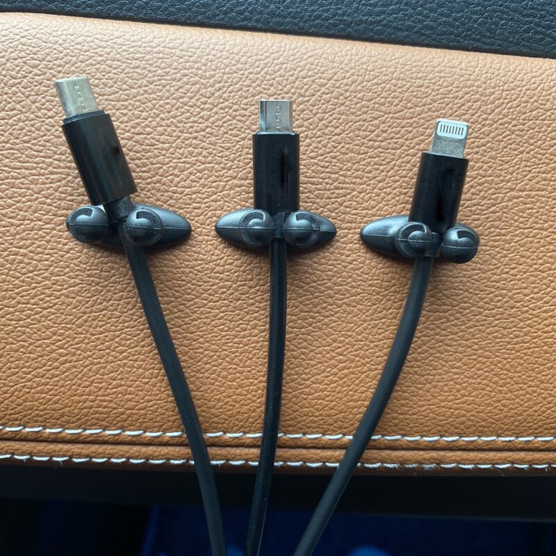 Kabel Organizer Set (5 Stk.) zur Ordnung von Kabelsalat am Schreibtisch, im Auto oder Zuhause. Universelle Kabelhalter.