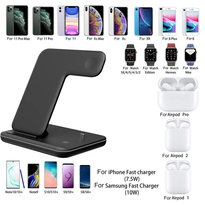 Kompaktes kabelloses Reiseladegerät für iPhone, Apple Watch & AirPods.