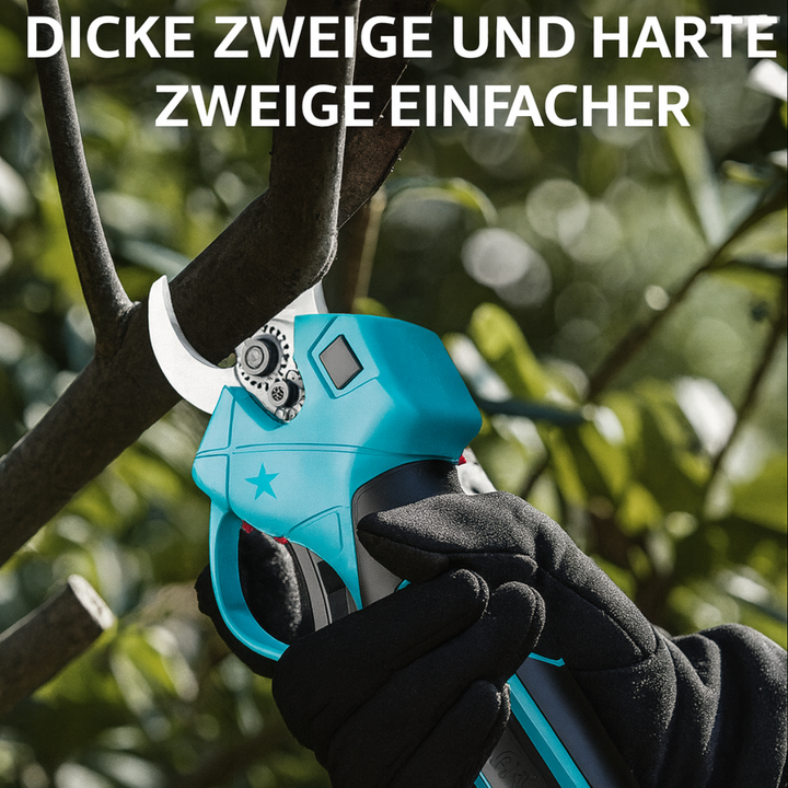 Robuste Elektro-Astschere als unverzichtbares Gartenwerkzeug für effektiven Baumschnitt und Gartenpflege.