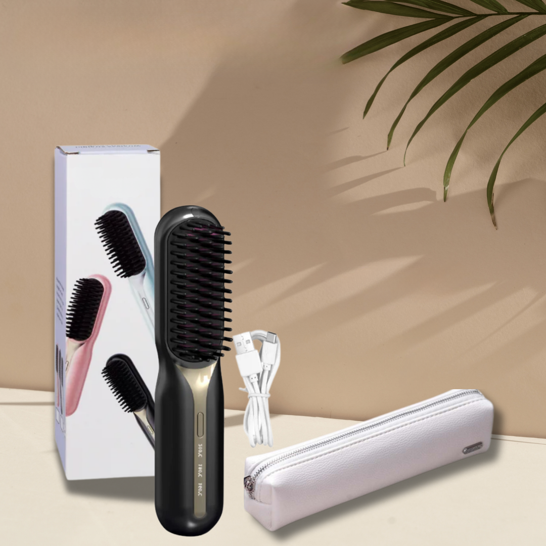 Vielseitige Unisex Glättbürste kabellos. Schnelles, glänzendes Styling für alle Haartypen, Damen und Herren geeignet.