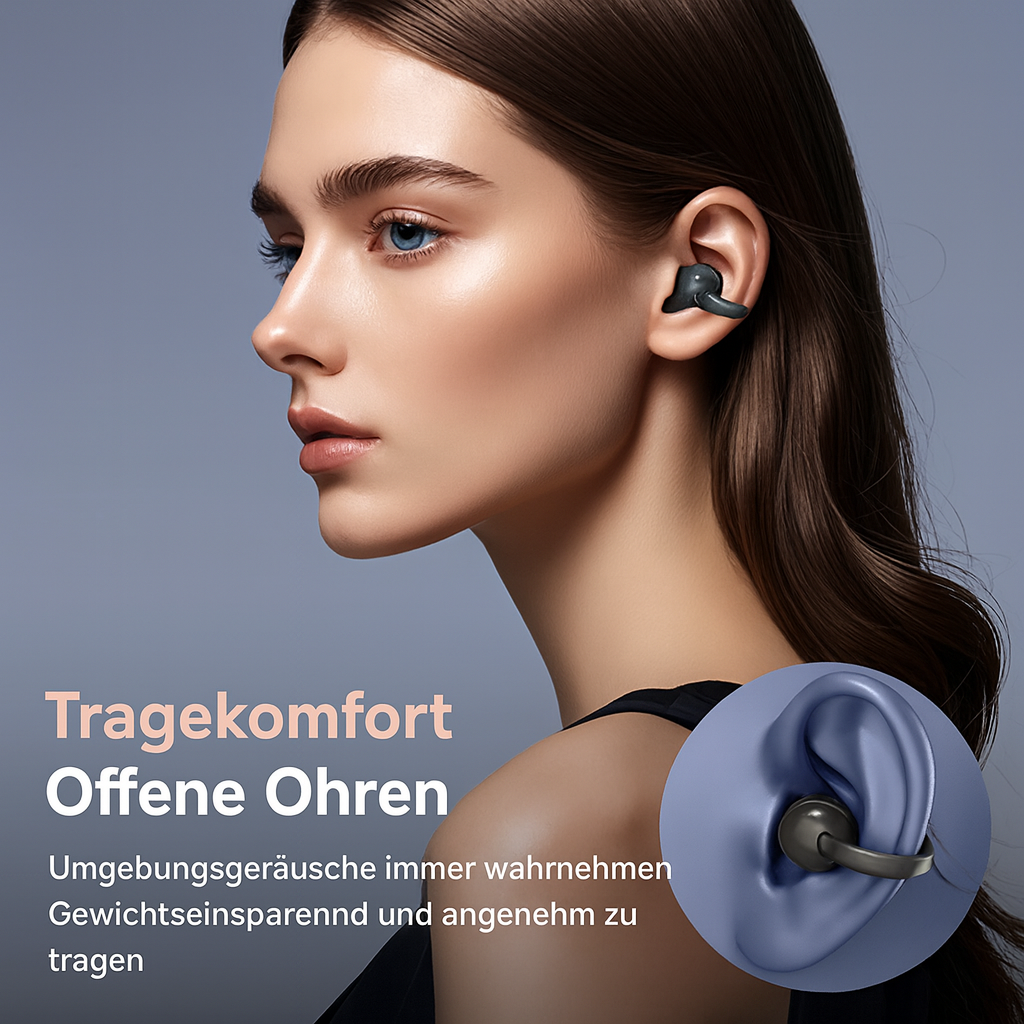KlangBuddz Touch In-Ear-Kopfhörer mit Smart-Display, intuitive Touch-Steuerung, USB-C Ladeanschluss.