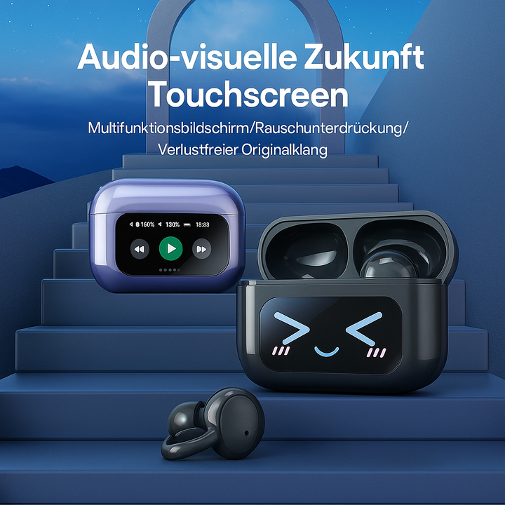 KlangBuddz Bluetooth Kopfhörer mit aktiver Geräuschunterdrückung, perfekt für ungestörten Musikgenuss.