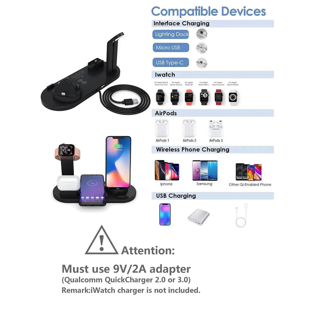 Schnellladung für iPhone, Apple Watch & AirPods. Effizientes, sicheres kabelloses 3-in-1 Ladegerät für Apple Geräte.