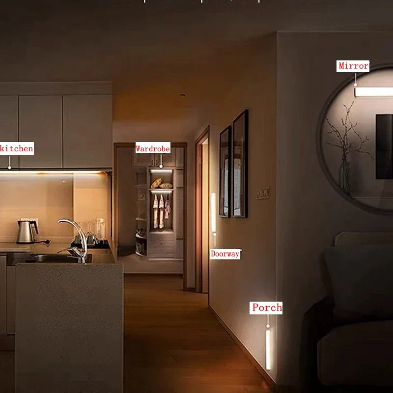 Wiederaufladbare LED Bewegungsmelderleuchte, kabellos, smartes Nachtlicht für Schränke und Flure.