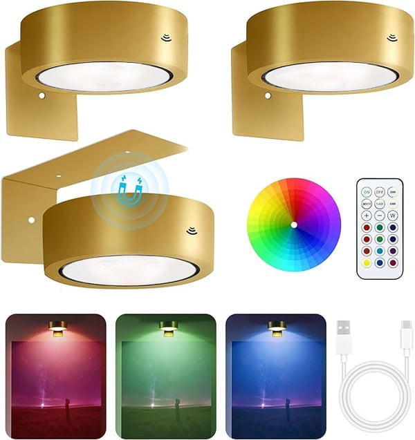 Kabellose LED Bilderleuchte, dimmbar, mit Magnetbefestigung für Kunstwerke und Fotos an der Wand.