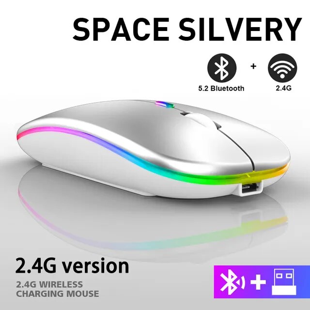 Modernes PC Gadget: Kabellose LED Maus, Bluetooth, wiederaufladbar, stylisches Computerzubehör.