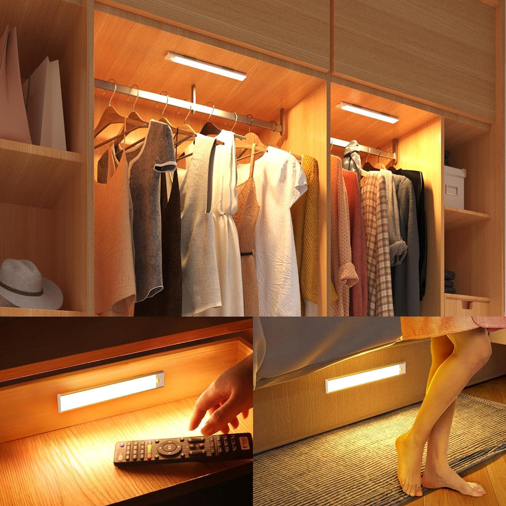 Energieeffiziente kabellose LED Sensor Wandleuchte für Treppen, Schränke oder Flure, mit drei einstellbaren Lichtfarben.