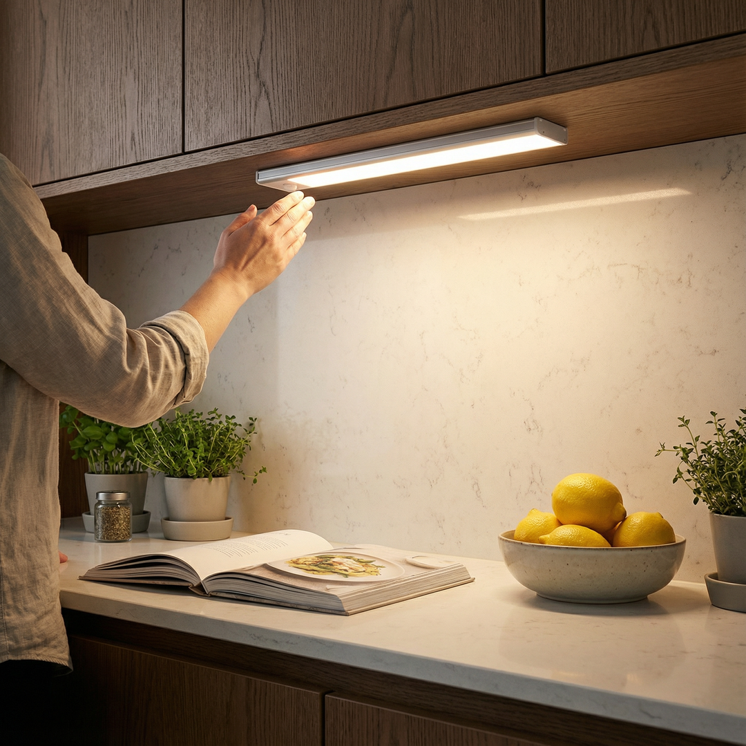 Kabellose LED-Unterbauleuchte mit Bewegungssensor, dimmbar, magnetisch, ideal für Küche, Schrank & Flur.